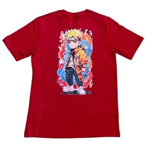 Wonder Nation Boy’s Kids Graphic Naruto Short Sleeve Crewneck T-Shirt Red M